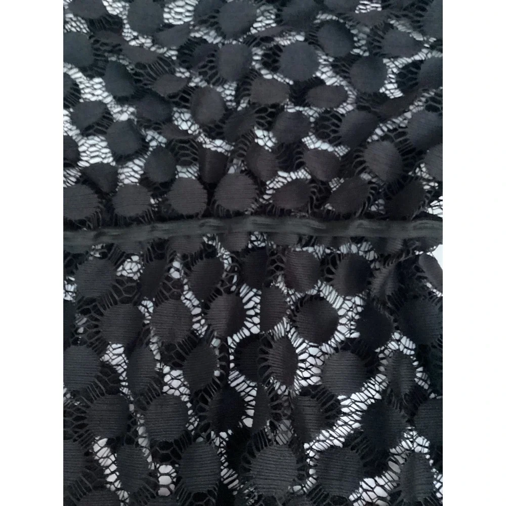 Sand‎ & Spirit Black Lace Polka Dot Swim Cover Up Dress XL Sleeveless Drawstring